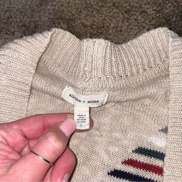 Silence + Noise Aztec Southwestern Long Maxi knit sweater Cardigan Duster SZ SM - Picture 8 of 10